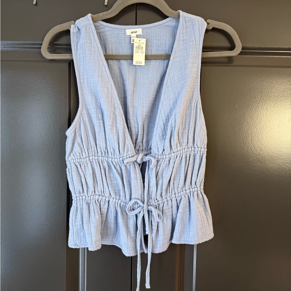 Aerie Light Blue Sleeveless Blouse